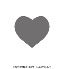 Heart Icon Vector. Perfect Love symbol. Valentine's Day sign, emblem isolated on white background with shadow, Flat style for graphic and web design, logo. EPS10 black pictogram.