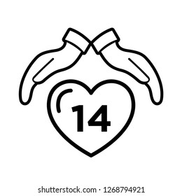Heart Icon Vector. Perfect Love symbol. Valentine's Day sign