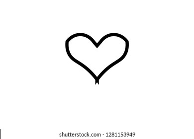 Heart Icon Vector. Perfect Love symbol. Valentine's Day sign, emblem isolated on white background with shadow, Flat style for graphic and web design, logo. EPS10 black pictogram. - Vector