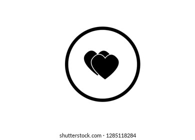 Heart Icon Vector. Perfect Love symbol. Valentine's Day sign, emblem isolated on white background with shadow, Flat style for graphic and web design, logo. EPS10 black pictogram. - Vector