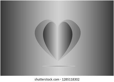 Heart Icon Vector. Perfect Love symbol. Valentine's Day sign, emblem isolated on white background with shadow, Flat style for graphic and web design, logo. EPS10 black pictogram. - Vector