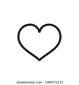 Heart Icon Vector. Perfect Love symbol. Valentine s Day sign, emblem isolated on white background. Flat style for graphic and web design, logo. EPS10 black pictogram.