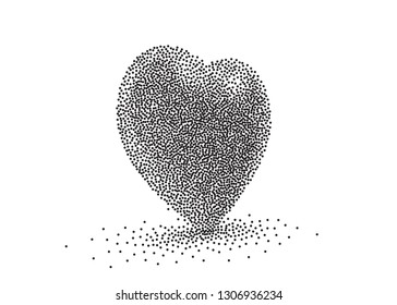 Heart Icon Vector Perfect Love symbol Valentine's Day sign white background dots illustration 3d perspective