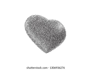 Heart Icon Vector Perfect Love symbol Valentine's Day sign white background dots illustration 3d perspective