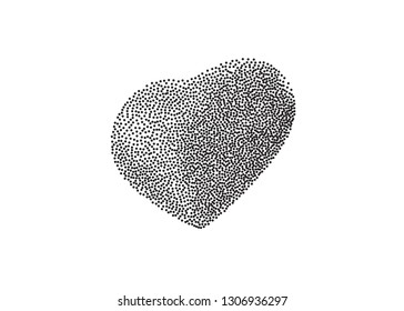 Heart Icon Vector Perfect Love symbol Valentine's Day sign white background dots illustration 3d perspective