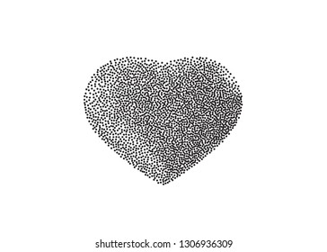 Heart Icon Vector Perfect Love symbol Valentine's Day sign white background dots illustration 3d perspective