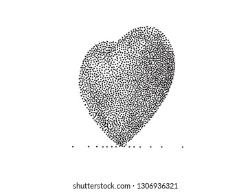 Heart Icon Vector Perfect Love symbol Valentine's Day sign white background dots illustration 3d perspective