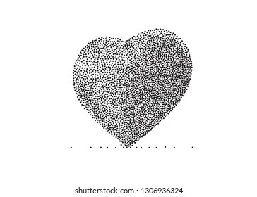 Heart Icon Vector Perfect Love symbol Valentine's Day sign white background dots illustration 3d perspective