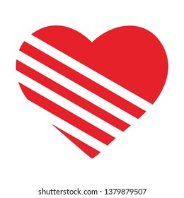 Heart Icon Vector. Perfect Love symbol. Valentine's Day sign, emblem isolated on white background with shadow, Flat style for graphic and web design, logo. EPS10 black pictogram. - Vector