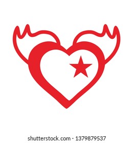 Heart Icon Vector. Perfect Love symbol. Valentine's Day sign, emblem isolated on white background with shadow, Flat style for graphic and web design, logo. EPS10 black pictogram. - Vector