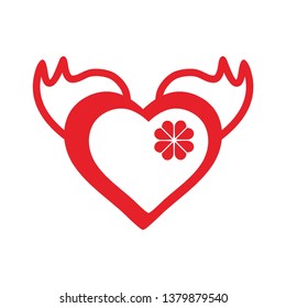 Heart Icon Vector. Perfect Love symbol. Valentine's Day sign, emblem isolated on white background with shadow, Flat style for graphic and web design, logo. EPS10 black pictogram. - Vector