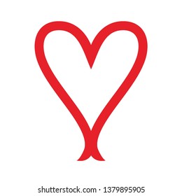 Heart Icon Vector. Perfect Love symbol. Valentine's Day sign, emblem isolated on white background with shadow, Flat style for graphic and web design, logo. EPS10 black pictogram. - Vector
