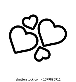 Heart Icon Vector. Perfect Love symbol. Valentine's Day sign, emblem isolated on white background with shadow, Flat style for graphic and web design, logo. EPS10 black pictogram. - Vector