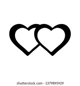 Heart Icon Vector. Perfect Love symbol. Valentine's Day sign, emblem isolated on white background with shadow, Flat style for graphic and web design, logo. EPS10 black pictogram. - Vector