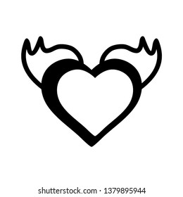Heart Icon Vector. Perfect Love symbol. Valentine's Day sign, emblem isolated on white background with shadow, Flat style for graphic and web design, logo. EPS10 black pictogram. - Vector