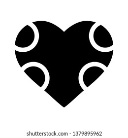 Heart Icon Vector. Perfect Love symbol. Valentine's Day sign, emblem isolated on white background with shadow, Flat style for graphic and web design, logo. EPS10 black pictogram. - Vector