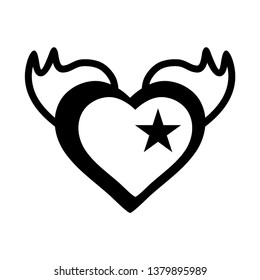 Heart Icon Vector. Perfect Love symbol. Valentine's Day sign, emblem isolated on white background with shadow, Flat style for graphic and web design, logo. EPS10 black pictogram. - Vector