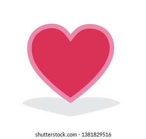 Heart Icon Vector. Perfect Love symbol. Valentine's Day sign, emblem isolated on white background with shadow, Flat style for graphic and web design, logo. EPS10 black pictogram. - Vetorial