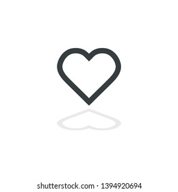 Heart Icon Vector. Perfect Love symbol. Valentine s Day sign, emblem isolated on white background with shadow. Flat style for graphic and web design, logo.