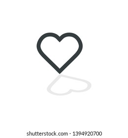 Heart Icon Vector. Perfect Love symbol. Valentine s Day sign, emblem isolated on white background with shadow. Flat style for graphic and web design, logo.