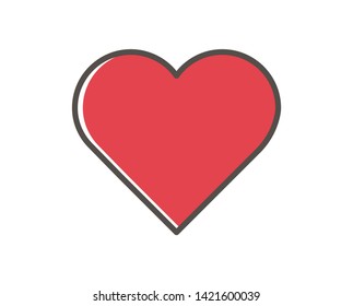 Heart Icon Vector. Perfect Love symbol. Valentine's Day sign, emblem isolated on white background, Flat style for graphic and web design, logo. EPS10