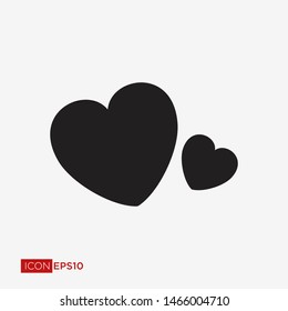 Heart Icon Vector. Perfect Love symbol. Valentine's Day sign, emblem isolated, Flat style for graphic and web design, logo. EPS10 black pictogram