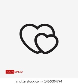 Heart Icon Vector. Perfect Love symbol. Valentine's Day sign, emblem isolated, Flat style for graphic and web design, logo. EPS10 black pictogram