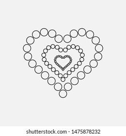 Heart icon vector. Perfect love symbol. Valentines day badge, emblem, isolated, flat style for graphic and web design, logo. EPS10 black pictogram.