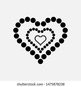 Heart icon vector. Perfect love symbol. Valentines day badge, emblem, isolated, flat style for graphic and web design, logo. EPS10 black pictogram.