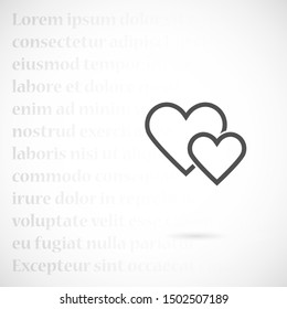 Heart Icon Vector. Perfect Love symbol. Valentine's Day sign,Heart Icon Vector emblem isolated on white background with shadow, Heart Icon Vector Flat style for graphic and web design