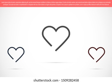 Heart Icon Vector. Perfect Love symbol. Valentine's Day sign,Heart Icon Vector emblem isolated on white background with shadow, Heart Icon Vector Flat style for graphic and web. 