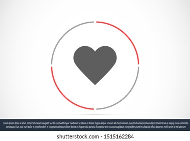 Heart Icon Vector. Perfect Love symbol. Valentine's Day sign Vector Flat style for graphic and web. 
