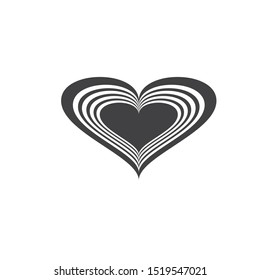 Heart Icon Vector. Perfect Love symbol. Valentine's Day sign, emblem isolated on white background with shadow, Flat style for graphic and web design, logo. EPS10 black pictogram.