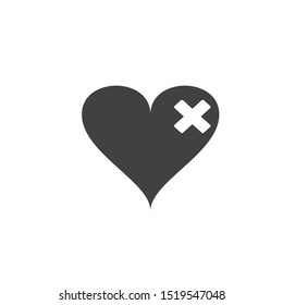Heart Icon Vector. Perfect Love symbol. Valentine's Day sign, emblem isolated on white background with shadow, Flat style for graphic and web design, logo. EPS10 black pictogram.