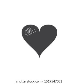 Heart Icon Vector. Perfect Love symbol. Valentine's Day sign, emblem isolated on white background with shadow, Flat style for graphic and web design, logo. EPS10 black pictogram.