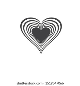 Heart Icon Vector. Perfect Love symbol. Valentine's Day sign, emblem isolated on white background with shadow, Flat style for graphic and web design, logo. EPS10 black pictogram.