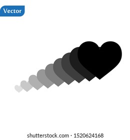 Heart Icon Vector. Perfect Love symbol. Valentine s Day sign, emblem isolated on white background with shadow, Flat style for graphic and web design, logo. EPS10 black pictogram.