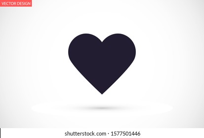 Heart Icon Vector. Perfect Love symbol. Valentine's Day sign,Heart Icon Vector emblem isolated on white background with shadow, Heart Icon Vector Flat style for graphic and web. 