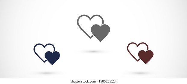 Heart Icon Vector. Perfect Love symbol. Valentine's Day sign,Heart Icon Vector emblem isolated on white background with shadow, Heart Icon Vector Flat style for graphic and web design