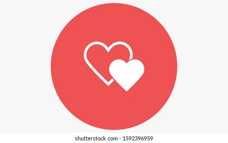 Heart Icon Vector. Perfect Love symbol. Valentine's Day sign,Heart Icon Vector emblem isolated on white background with shadow, Heart Icon Vector Flat style for graphic and web design