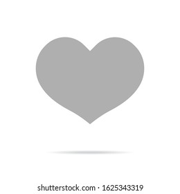 Heart Icon Vector. Perfect Love symbol. Valentine's Day sign, emblem isolated on white background with shadow
