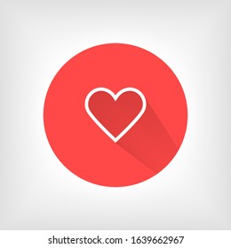 Heart Icon Vector. Perfect Love symbol. Valentine's Day sign,Heart Icon Vector emblem isolated on white background with shadow, Heart Icon Vector Flat style for graphic and web.