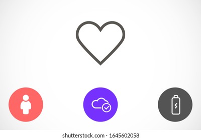 Heart Icon Vector. Perfect Love symbol. Valentine's Day sign,Heart Icon Vector emblem isolated on white background with shadow, Heart Icon Vector Flat style for graphic and web.