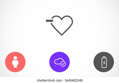 Heart Icon Vector. Perfect Love symbol. Valentine's Day sign,Heart Icon Vector emblem isolated on white background with shadow, Heart Icon Vector Flat style for graphic and web design