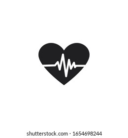 Heart Icon Vector. Perfect Love symbol. Valentine's Day sign, emblem isolated on white background with shadow, Flat style for graphic and web design, logo. EPS10 black pictogram.