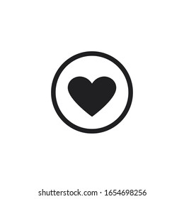 Heart Icon Vector. Perfect Love symbol. Valentine's Day sign, emblem isolated on white background with shadow, Flat style for graphic and web design, logo. EPS10 black pictogram.