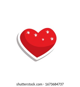 Heart Icon Vector. Perfect Love symbol. Valentine's Day sign, emblem isolated on white background with shadow, Flat style for graphic and web design, logo. EPS10 red pictogram.