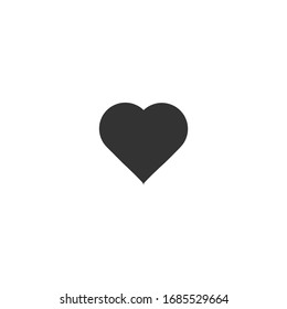 Vektorillustration des Herzsymbols. Perfektes Liebessymbol. Valentinstag-Schild, Emblem einzeln auf weißem Hintergrund mit Schatten, flatter Stil für Grafik- und Webdesign, Logo