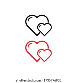 Vector de iconos del corazón. Símbolo de amor perfecto. Signo del Día de San Valentín,emblema del vector del icono del corazón aislado en fondo blanco con sombra, estilo de pantalla plana del icono del corazón para gráficos y web.