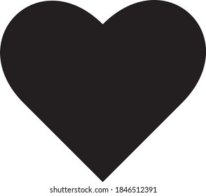 Vector de iconos del corazón. Símbolo de amor perfecto. Signo del Día de San Valentín, emblema aislado en fondo blanco con sombra, Estilo plano para diseño gráfico y web, logotipo. Pictograma negro EPS10.